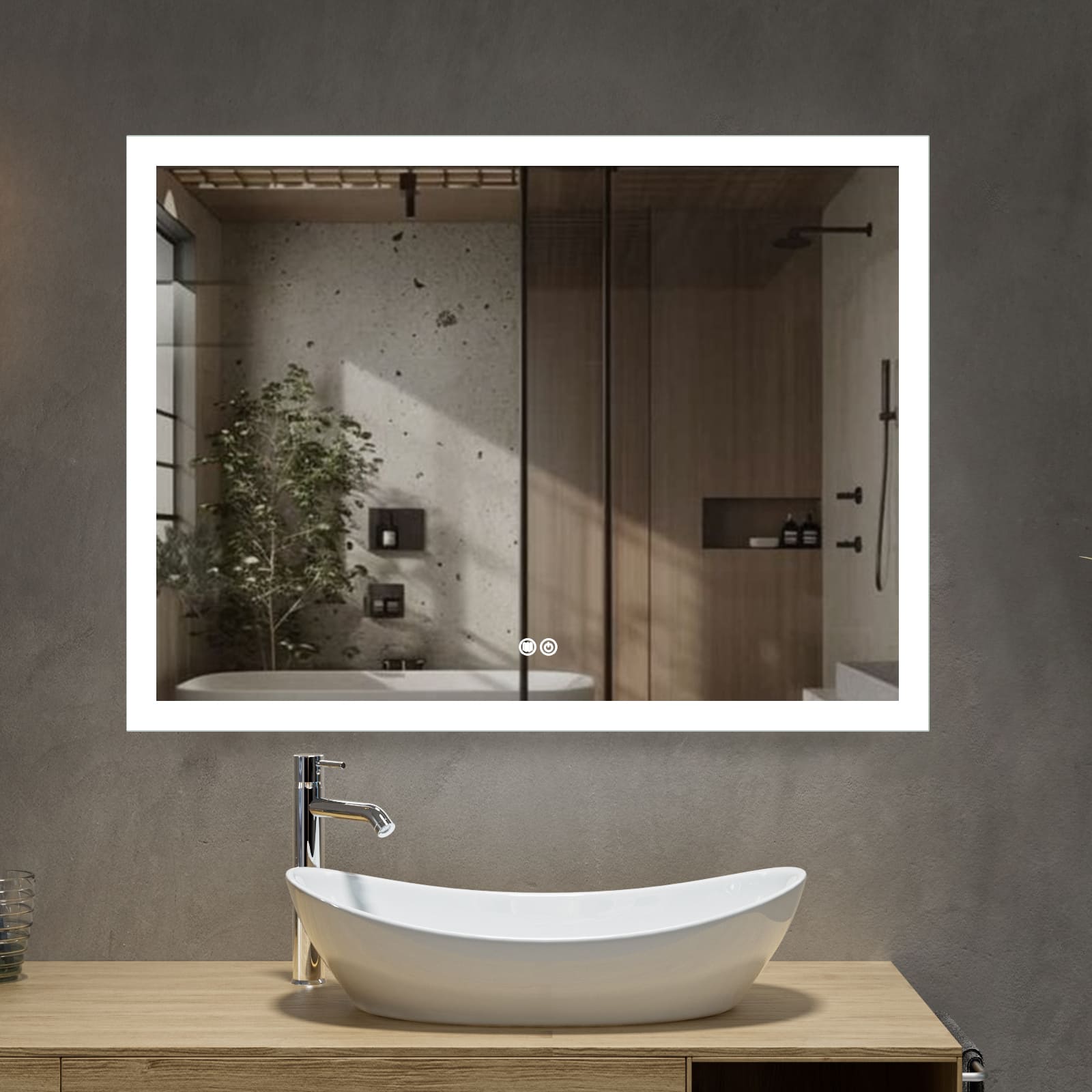 MaxxiBath K-911-F Frameless LED Mirror with Anti-Fog and Ultra-Slim Design